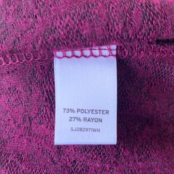 •Sejour• Sheer Lace Print Long Sleeve Burgundy Top - Size 3X - Picture 7 of 9